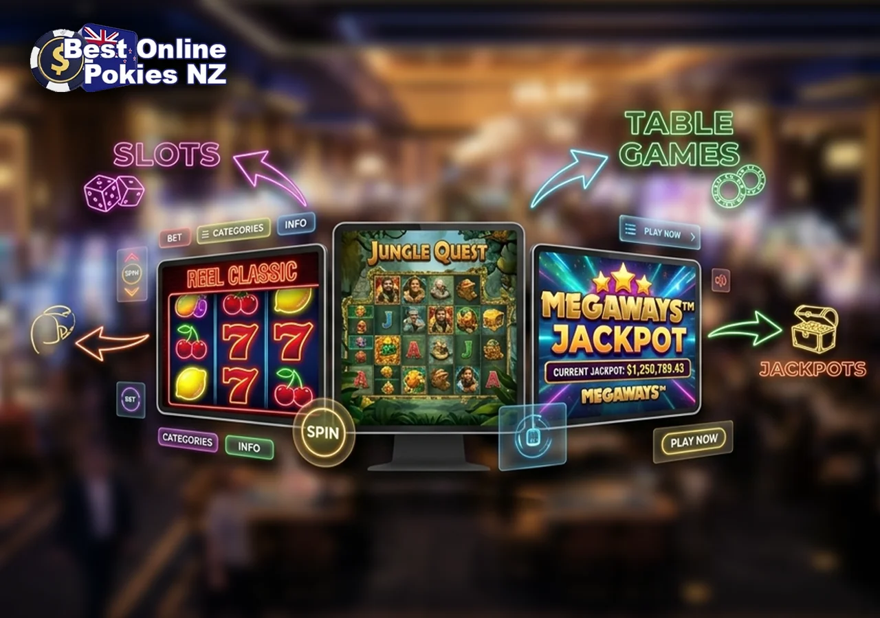 Overview of different online pokies variations available for real money play.