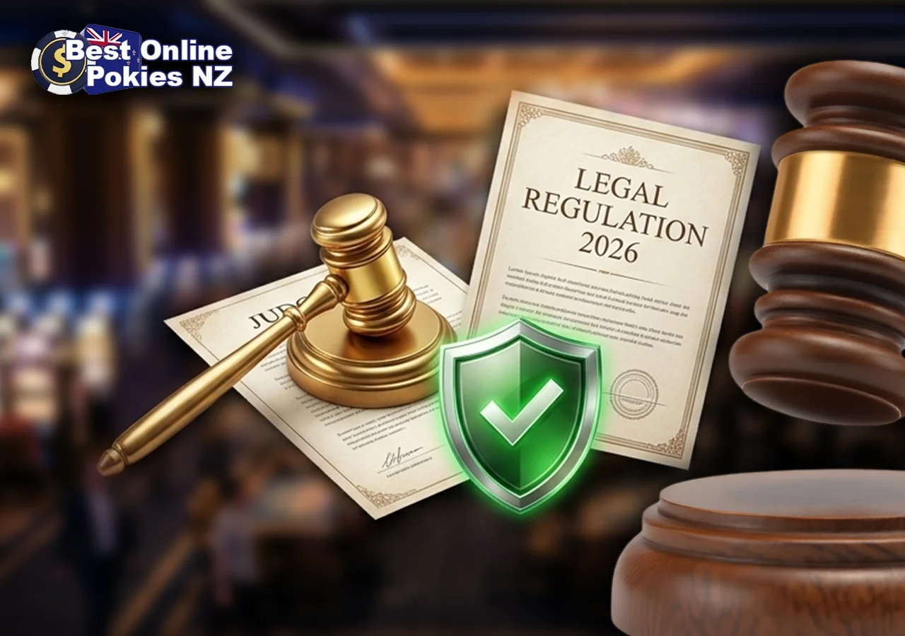 Legal regulations and safety guidelines for online pokies gambling operations.